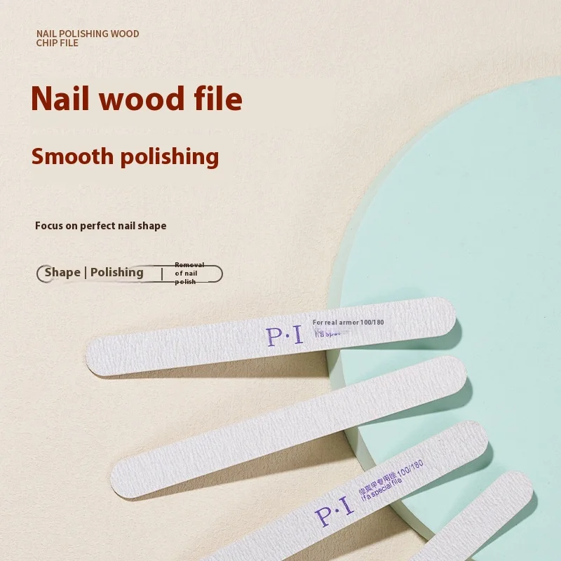 Wooden Nail File - Professional Manicure Emery Board Natural Nail Care & Shaping (Salon Quality)