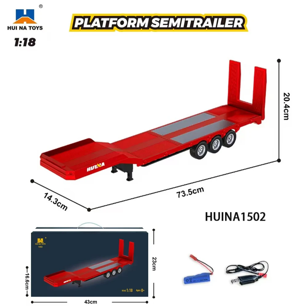 HUINA 1501 Autokop 770S V8 1/18 RC Legering Tractor Truck 19CH Techniek Trailer Truck met Licht en Geluid Tractor Truck Speelgoed