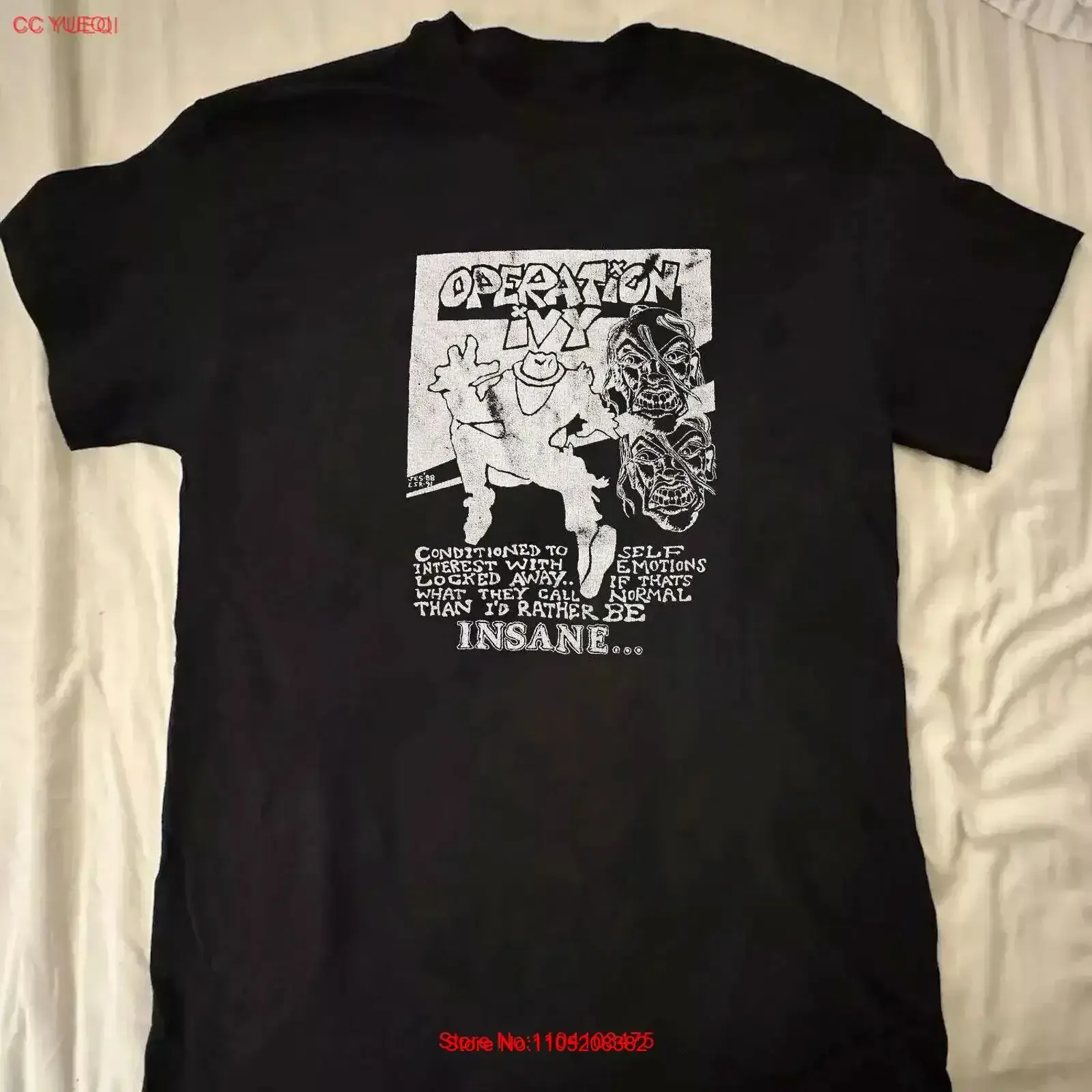 Operación Ivy 1989 Lookout Records sunfaded FADE Camiseta vintage Lavado Ropa ligeramente de diseñador streetwear Cómodo Casual