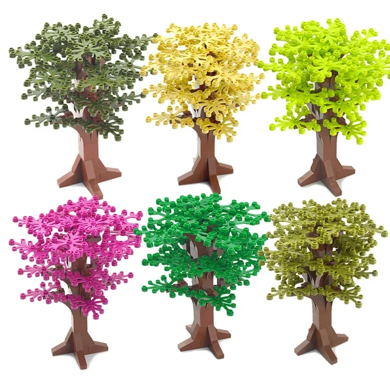 House Accessories DIY Bricks Tree branch Grass Flower City Plant MOC Parts Building Blocks Garden Fountain Compatible All brand