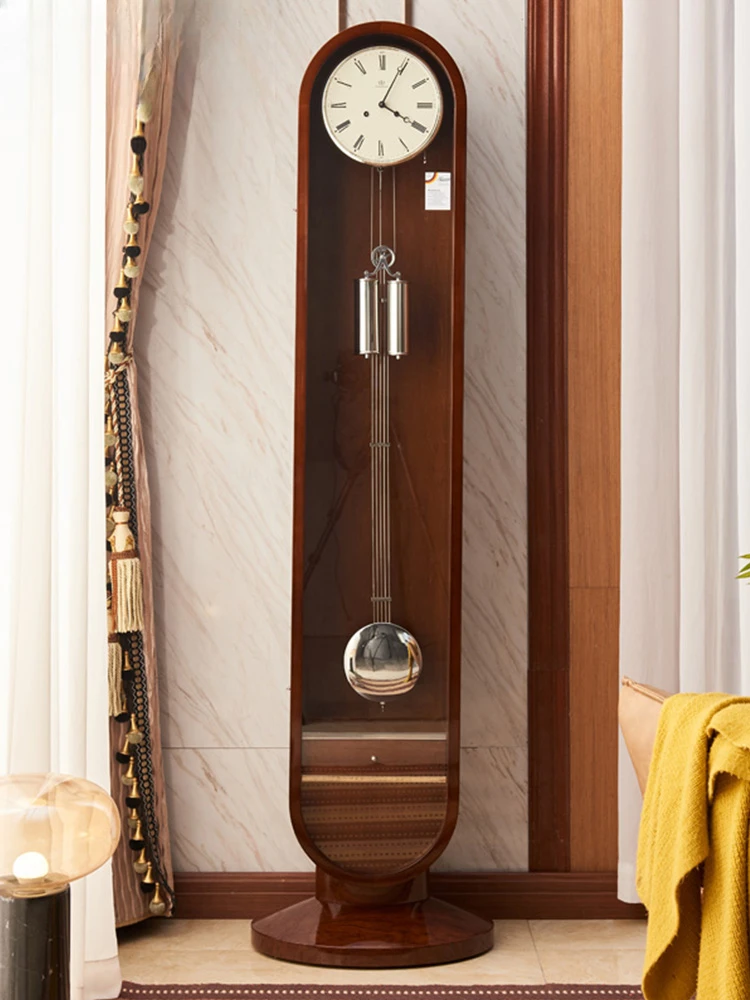 Modern Minimalist German Hermle the Grandfather Clock European Pendulum Clock Solid Wood Classical Standing Grandfather Clock