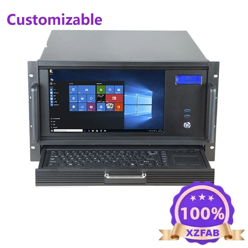 Factory Direct 2026 12PCI slot all-in-one chassis 13.3 touch LCD keyboard server