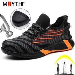 Safety Shoes Men Anti-Smashing Steel Toe Cap Puncture Proof Construction Lightweight Breathable Sneaker Work Boots Women Quality