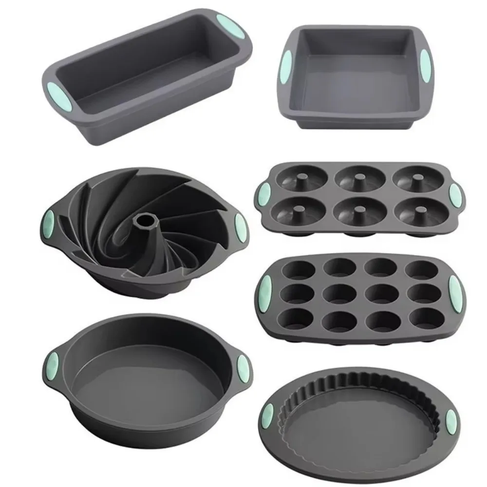 Formas de Silicone Multifuncionais para Bolos, Resistentes ao Calor, Antiaderentes, Assadeiras para Forno, Molde 3D em Espiral para Pão e Muffin, Ferramenta DIY para Confeitaria