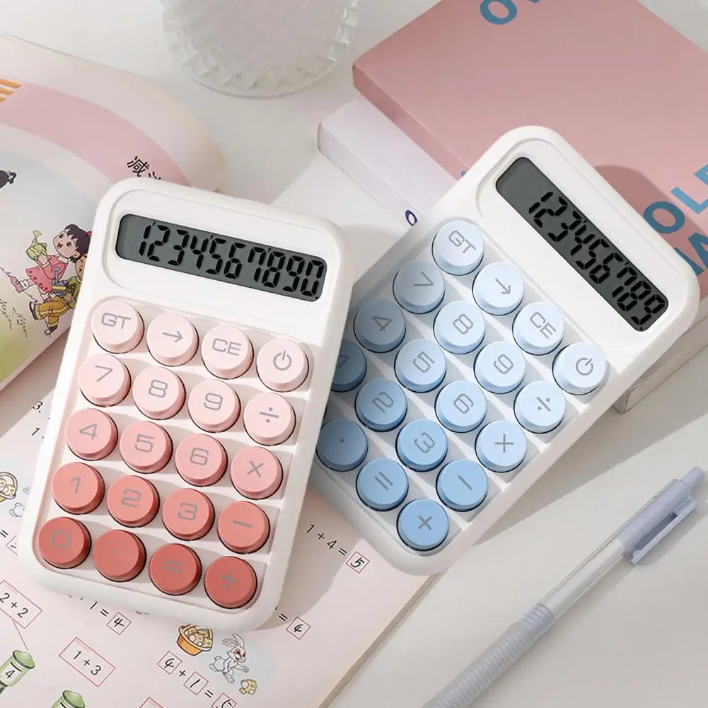 Retro Mechanical Calculator 10-Digit LED Display Calculator With Tilt Screen Tactile Keyboard Student Calculator For Office