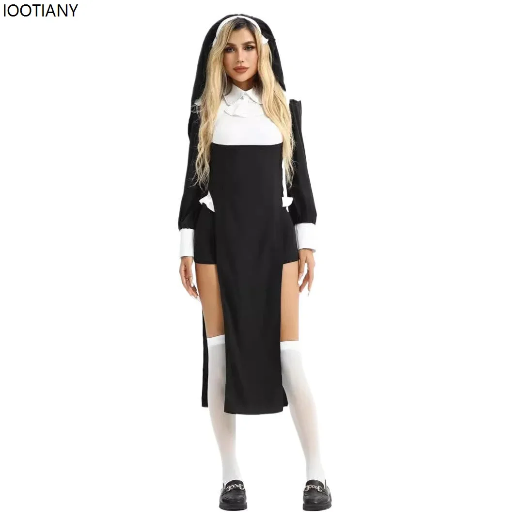 CosplayWomen Sexy monja Cosplay disfraz Halloween adulto Virgen María puesta en escena vestir carnaval Fiesta Temática vestido de lujo Co
