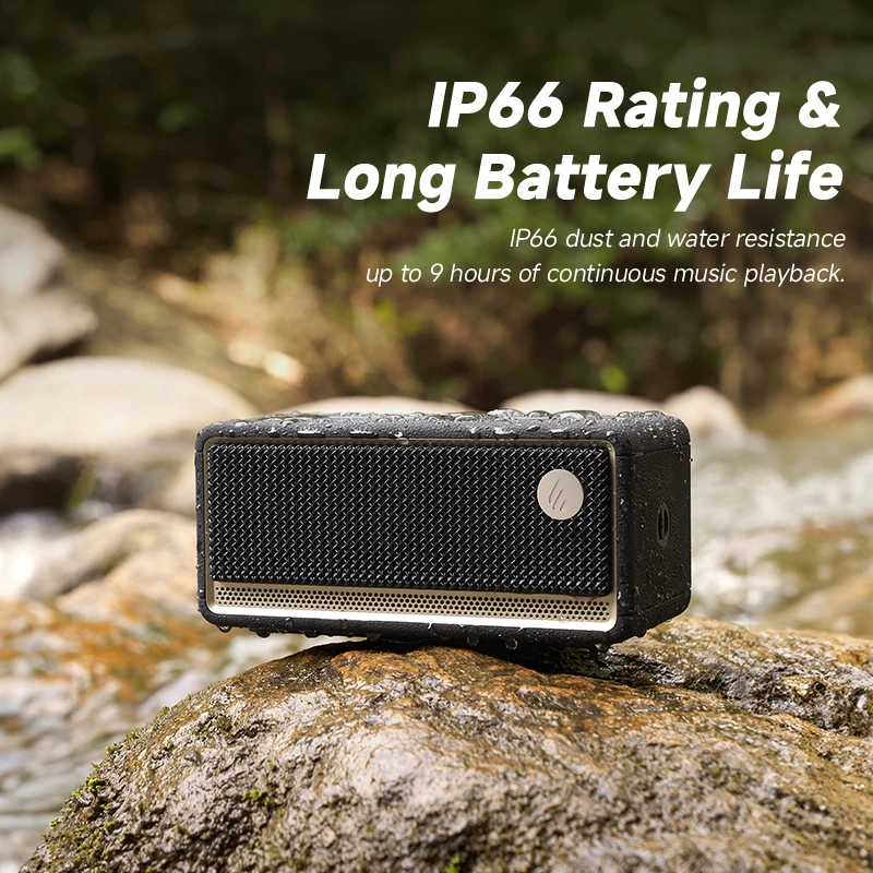 Edifier ES60 ポータブル Bluetooth スピーカーミニサウンドボックスワイヤレスサウンドバー 36 ワット RMS 屋外 IP66 防水長いバッテリー寿命