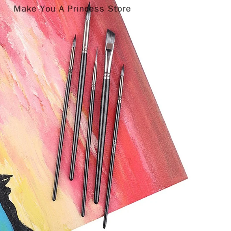 12PCS Children Face Artist Paintbrush Wood Handle Paint Brush Set for Adult Watercolor Gouaches Oil Acrylic Painting Body Art