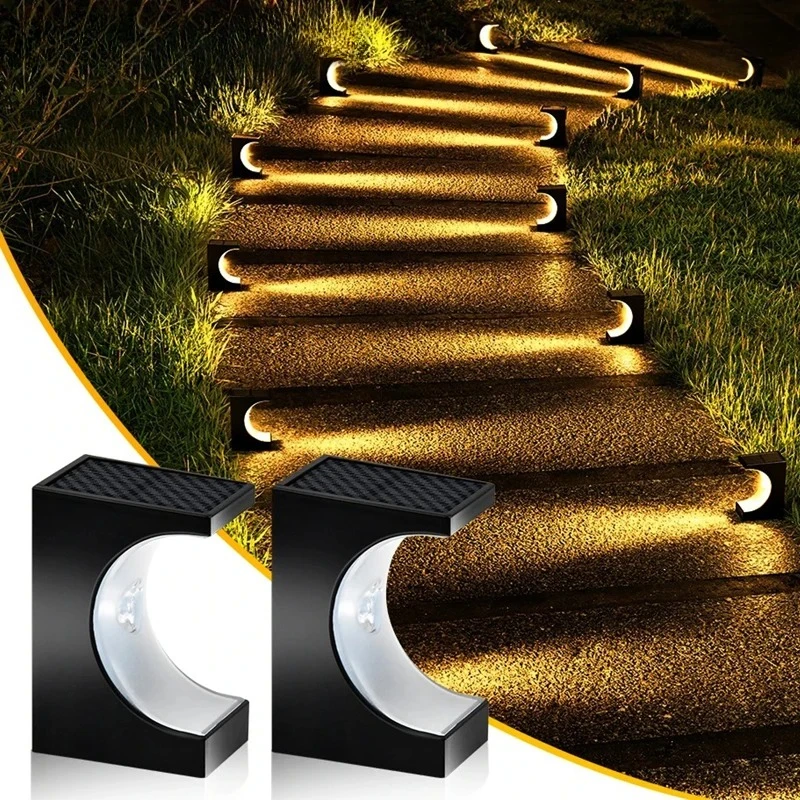 

Солнечные уличные светильники для ступеней, водонепроницаемые светодиодные лампы для сада, патио, двора, подъездной дорожки