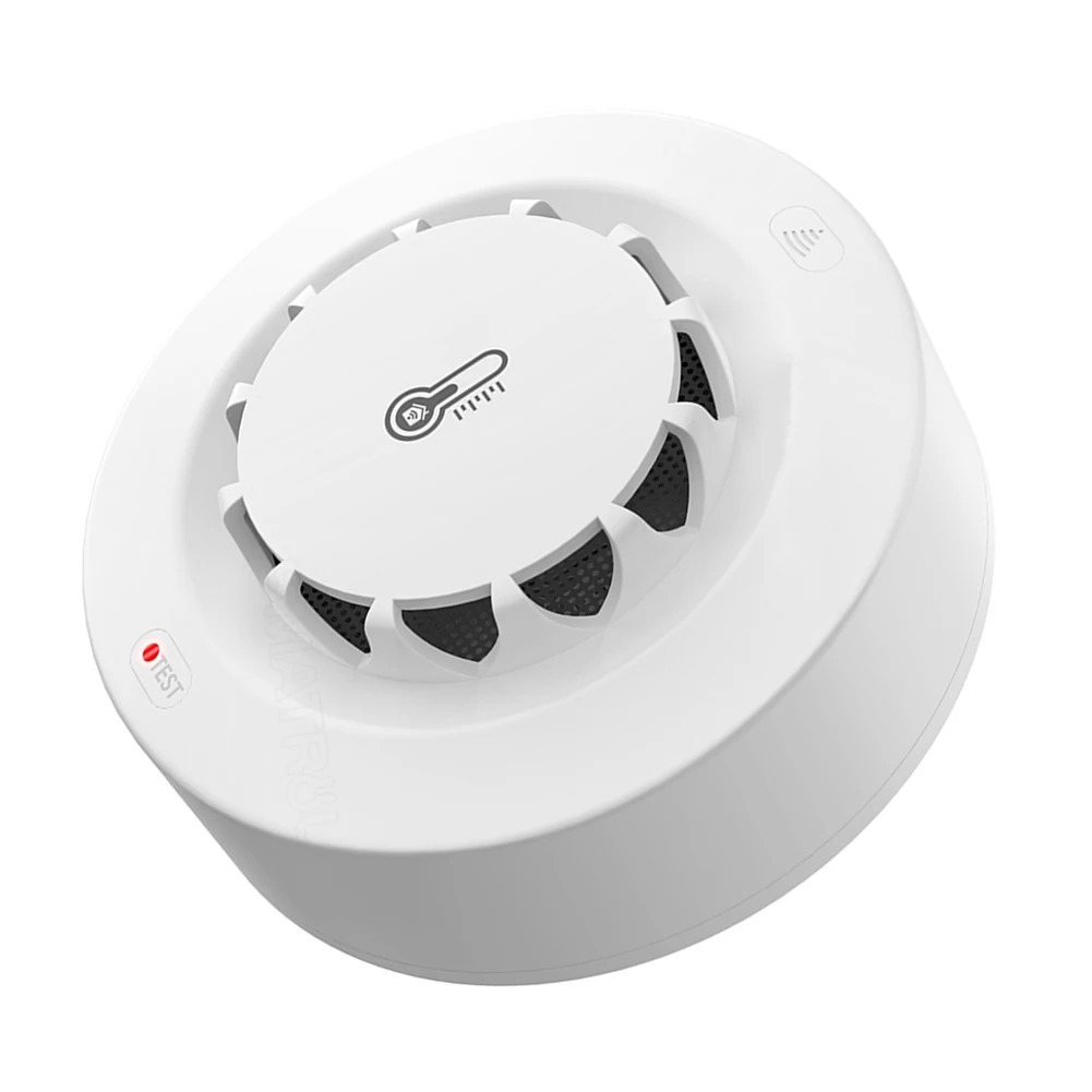 WiFi Smoke Sensor Alarm Voice Control 2.4GHz Smoke Alarm Sensor with Temperature And Humidity Sensor for Kitchen Security