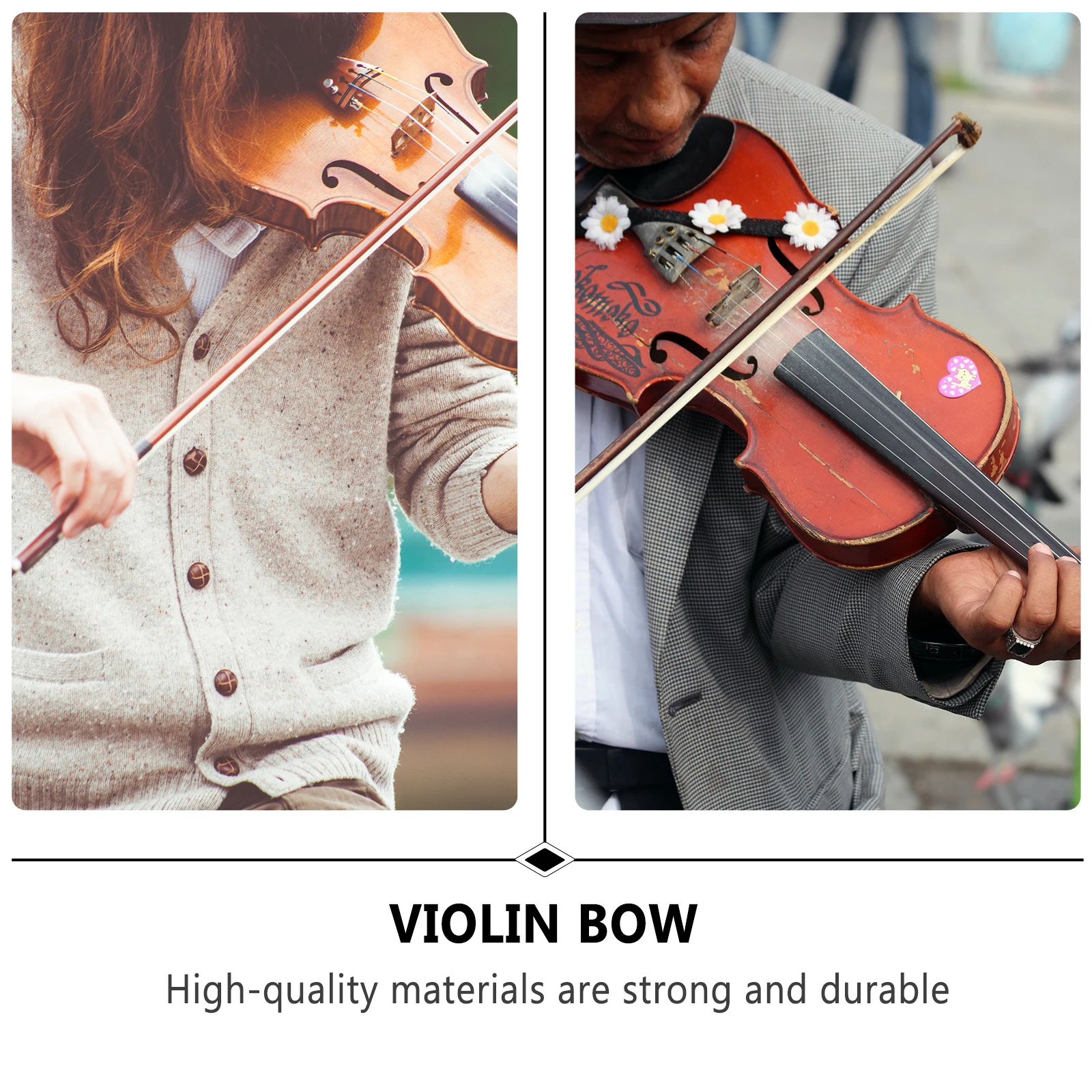 

1/8 Size Horse Hair Violin Bow Red Sandalwood Beginner Practice Replacement Accessory Balanced Durable Musical