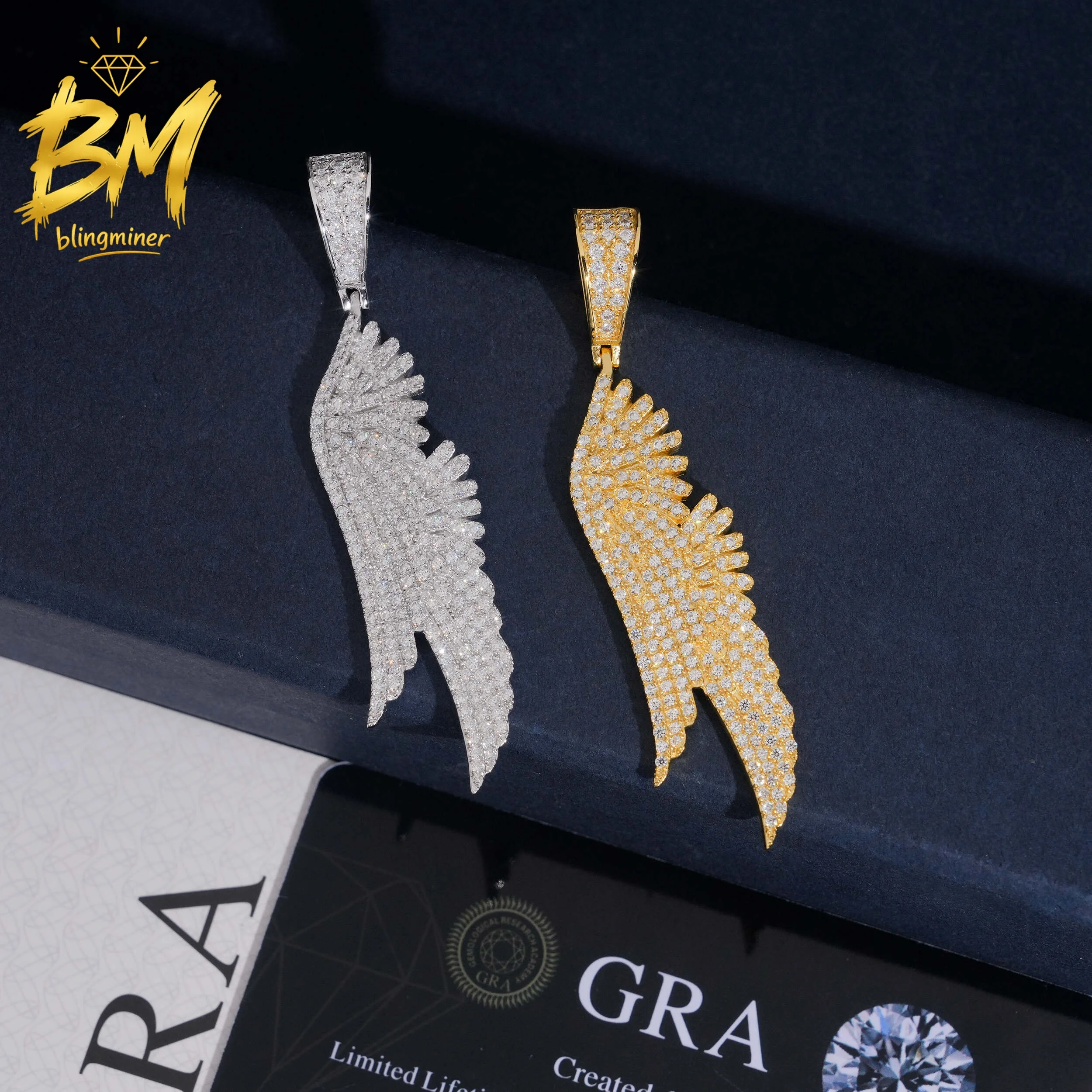Blingminer Hip Hop Iced Out VVS Moissanite Pendant For Men Women S925 Silver Pendants Jewelry Pass Diamonds Tester GRA