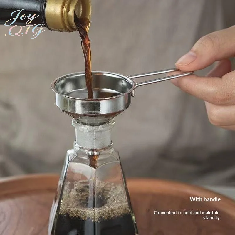 Hot Sale Mini Metal Kitchen Tool for Oil, Wine & Coffee Bean Bottle Filling, Stainless Steel Funnel With Handle