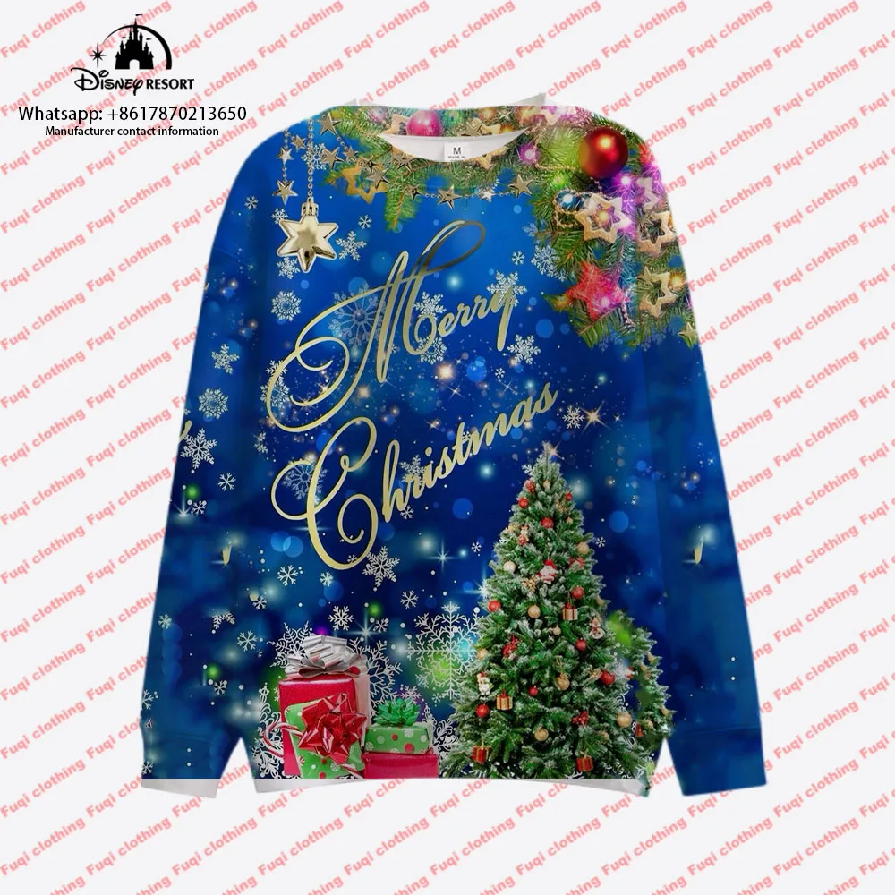 Buon Natale Serie Mickey Minnie Autunno Harajuku Girocollo Casual Felpa a maniche lunghe da donna Top da donna 2024 Nuovo