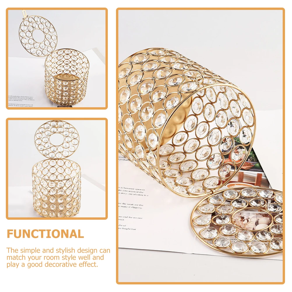 

Позолоченная хрустальная рулонная коробка, крышка, держатели для салфеток, туалетная бумага, декоративный диспенсер для салфеток, украшения