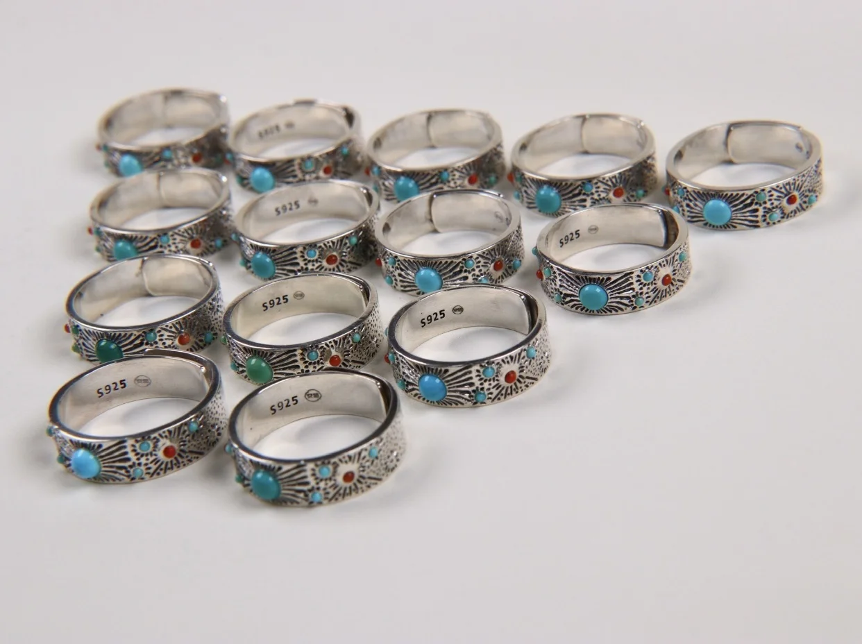 

Сертифицированное винтажное серебро 925 пробы, натуральное необработанное оригинальное кольцо с бирюзой для мужчин, полудрагоценный камень, синее кольцо, женские ювелирные изделия