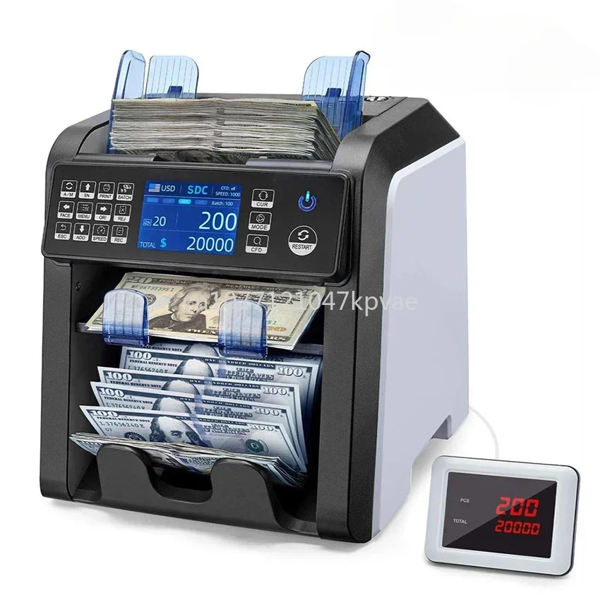 

Counterfeit Bill Counter with IR/UV/MG/IMAGE Detection Function AL-950 Dual CIS Banknote Sorter Fitness Mix Value Money Counter