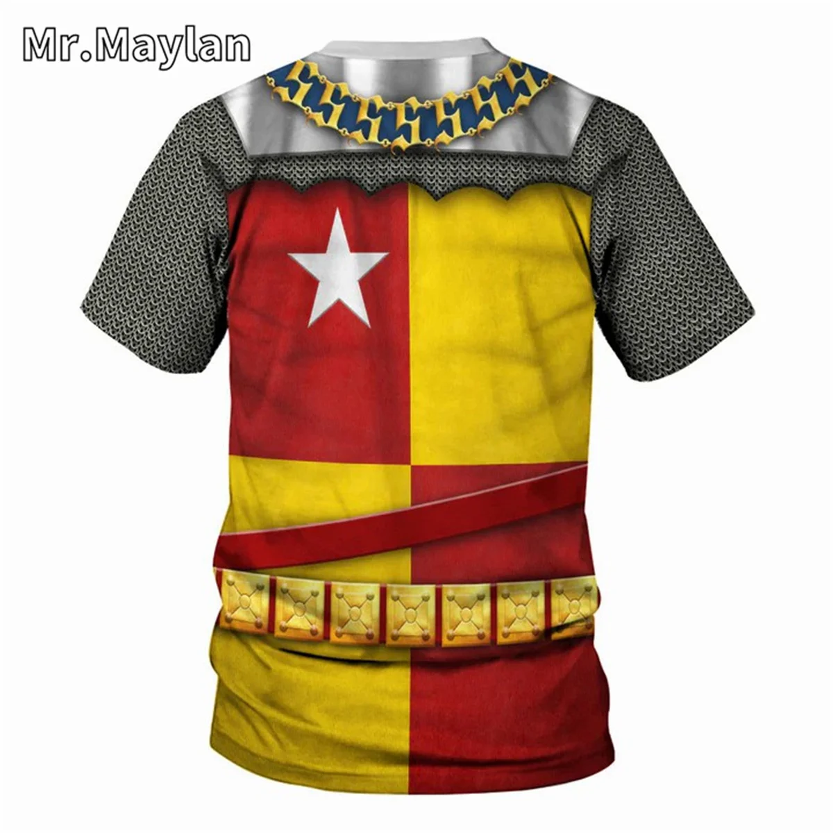 Medieval Knights Armor Cosplay Costume Tshirt 3D Men T shirt Vintage Fashion Short Sleeve Shirt Summer Streetwear Unisex Tee-009