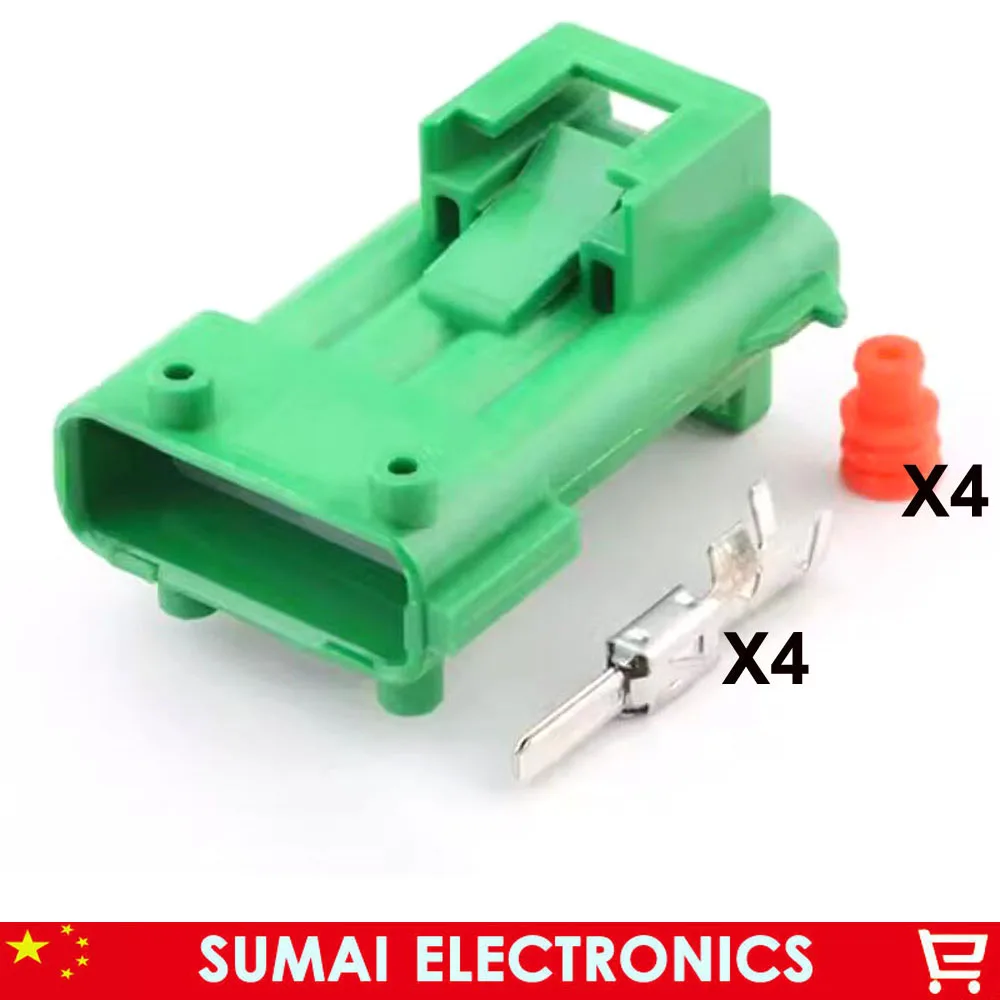 4 Pin 185001-6 Oxygen Sensor Plug Connector For Beverly, Chery, Citroen etc. Green color