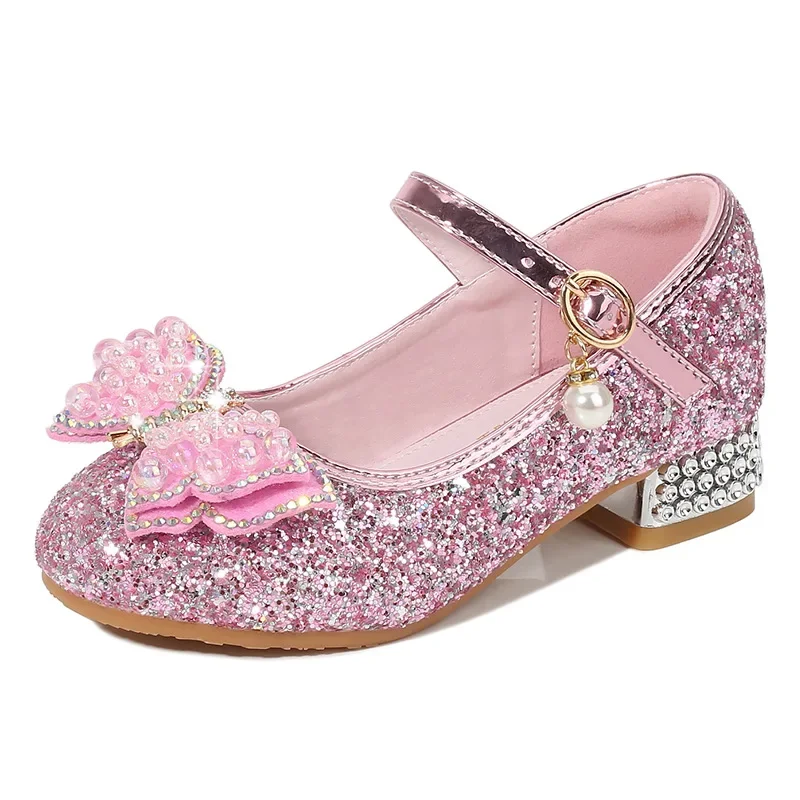 Scarpe da ballo alla moda per bambini Sandali da principessa per ragazze Sandali eleganti da festa Scarpe basse in pelle casual per bambini