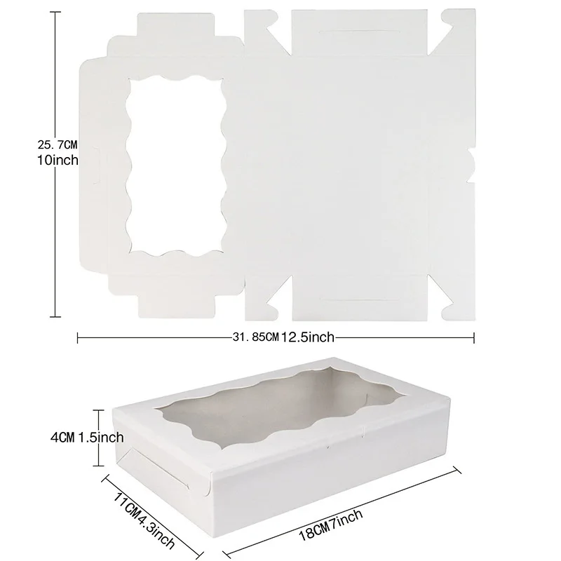 10/20 Stücke Kraftpapier Kuchen Süßigkeiten Boxen Rechteck Offenes Fenster Hochzeit Schmuck Schokolade Geschenk Verpackung Boxen Backen Party liefert – Detail 14