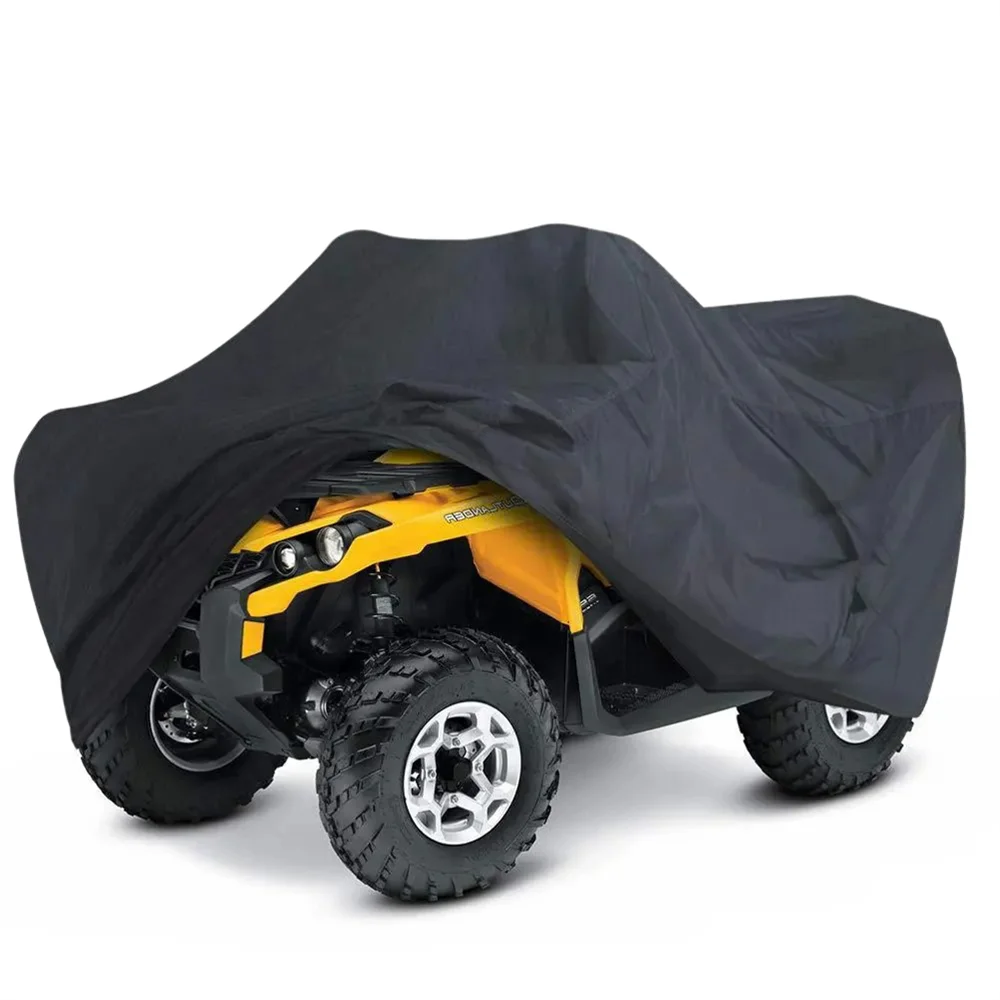 Quad ATV Cover Universeel 210D Oxford Waterdicht Motorvoertuig Scooter Kart Motorbestendig Stof UV-beschermer Zwart