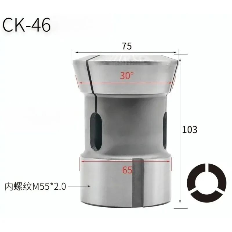 CK46# 3.0-46.0mm Round Hole Type CNC lathe Back Pull collet Spring Steel High Precision Chuck Round Square Hexagon