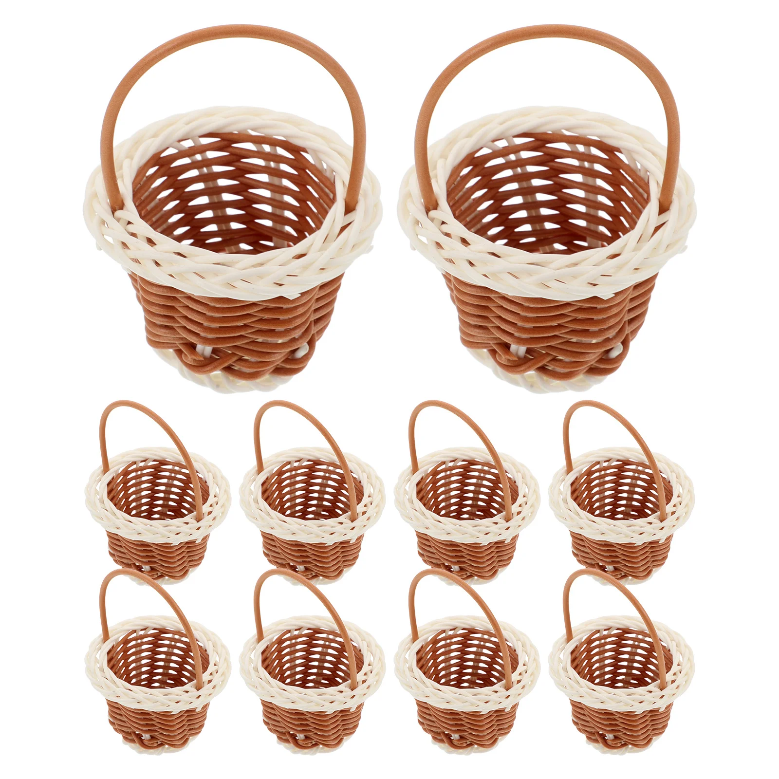 

10pcs Wedding Woven Flower Baskets Handmade Floral Arrangement Decor For Home Fruit Cookie Display Basket Multifunctional