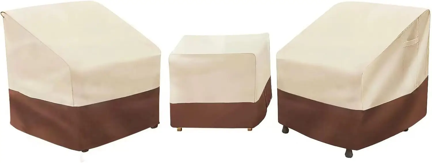 

3-Piece Waterproof Outdoor Furniture Covers Set, Heavy Duty 600D Lawn Protection for Patio