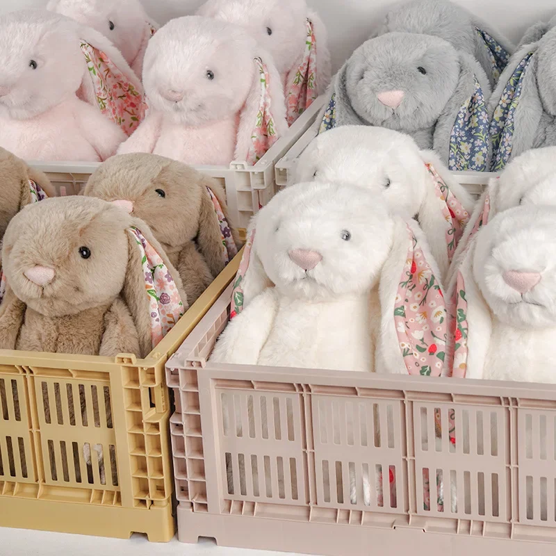 Weiches, flauschiges Osterkaninchen-Plüschtier, niedliche lange Ohren, Kaninchen-Plüschtiere, gefüllte Blumenhasen-Tierpuppe, Heimdekoration, Geschenke für Mädchen
