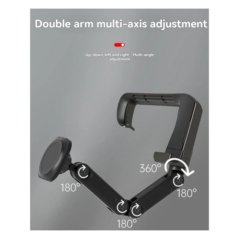 For Tesla Model 3 Model Y Foldable Wireless Magnetic Phone Holder Phone Gripper Car Screen Mount Arm Mobile Stand
