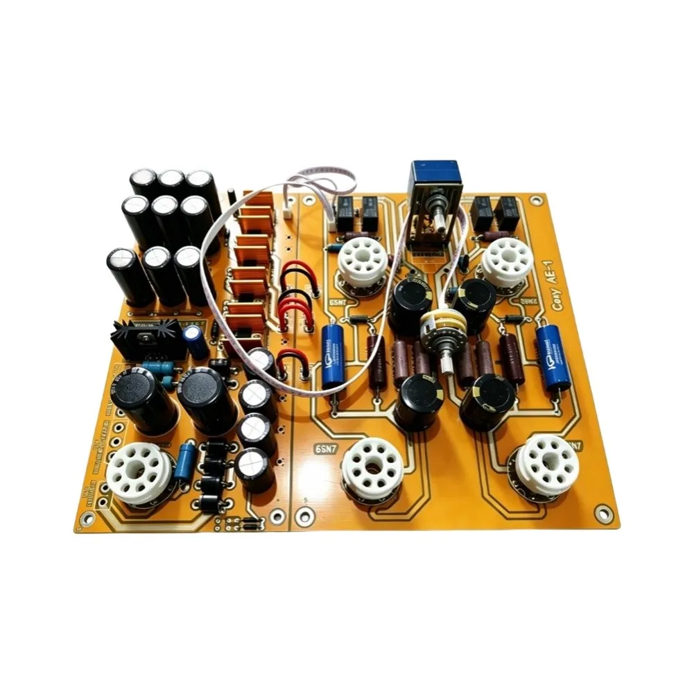 6SN7 Valve Preamp Kit for Audio Projects with PSU Board 4 Input Channels Gold Plated PCB 160x230mm Preamplifier Board