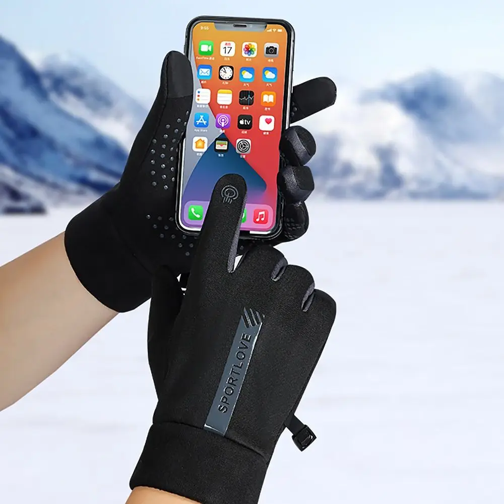 Thermal Fleece Winter Gloves Thicken Cold Resistance Touch Screen Gloves Winter Warm Windproof Driving Mittens for Woman Man