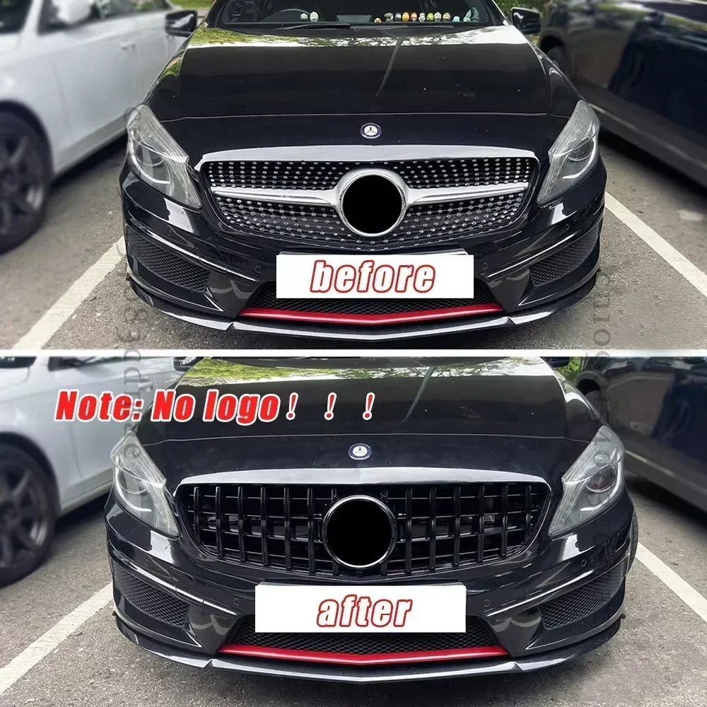 For Mercedes Benz A Class GTR Style Car Front Bumper Kidney Grille Grill W176 A180 A200 A250 A45 Pre-Facelift 2013 2014 2015