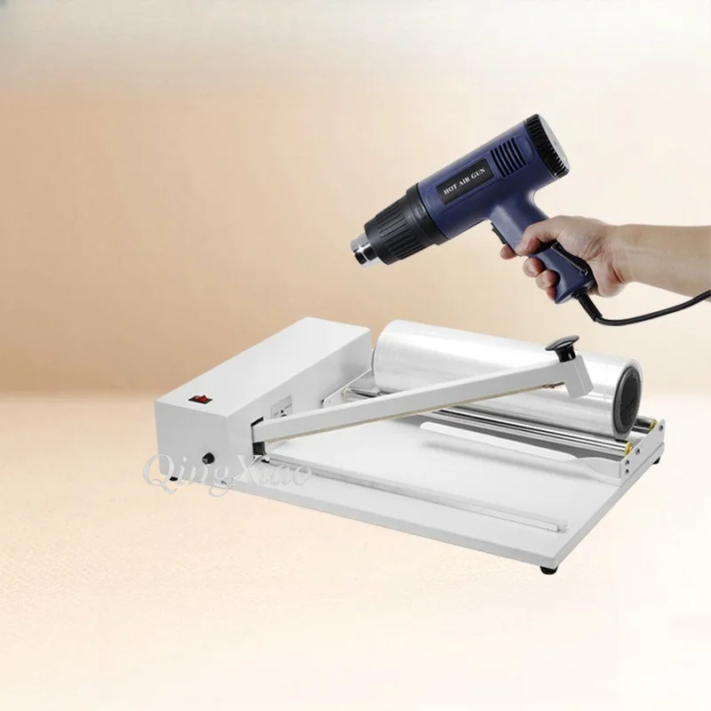 Manual Heat Shrink Wrap Sealer Cutter POF PVC Film Packaging Machine For Gift Tube Book Mobile Phone Full Cover Wrapping Work