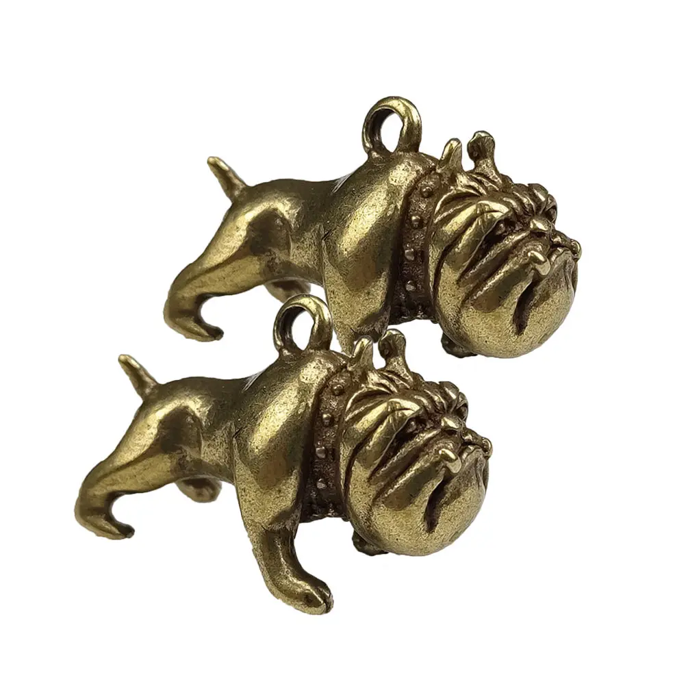 

2pcs Dog Model Pendant Keychain Charm Brass Craft DIY Jewelry Eye-Catching Fine Workmanship Exquisite Decor Retro for Family