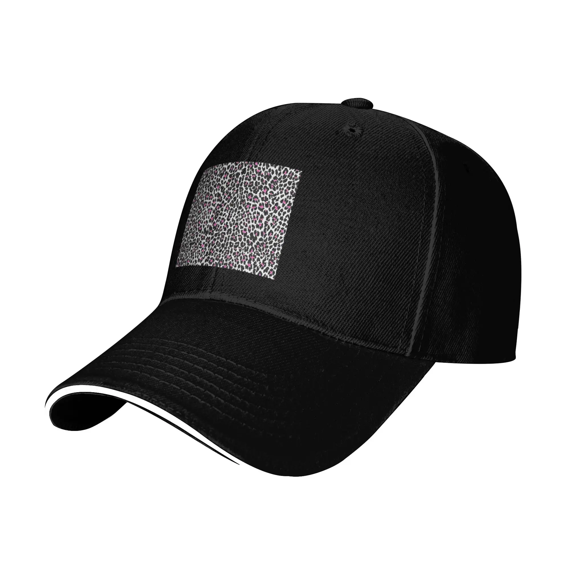 pink leopard print white animal print Cap Fashion Baseball Caps Adjustable Hat Hip Hop Summer Unisex Baseball Hats Customizable