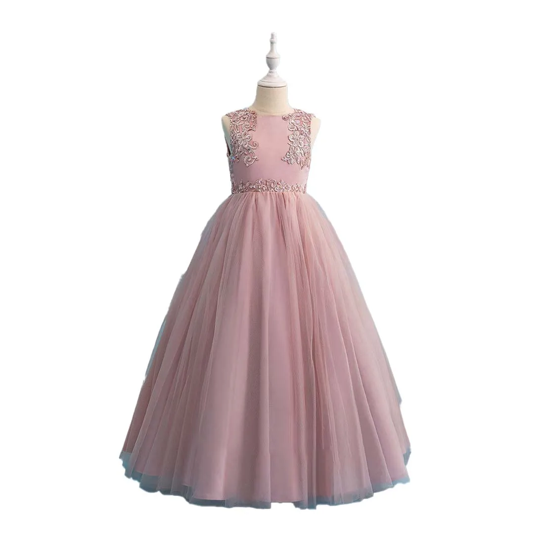 YZYmanualroom Flower Girl Dress Ball Gown Princess Scoop lunghezza del pavimento pizzo raso Tulle Graduation Shop Party Long Dress