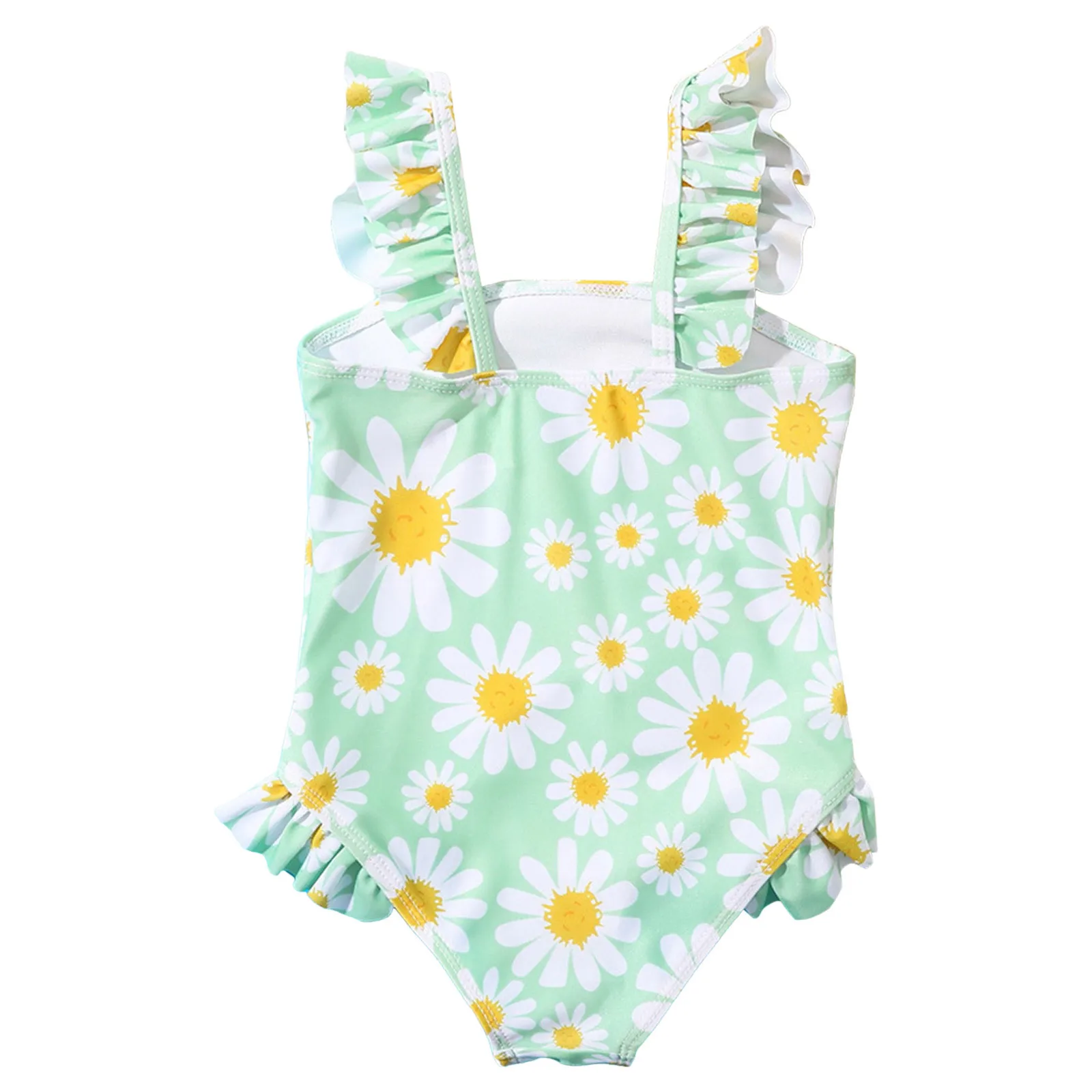 2024 Summer New Toddler Newborn Baby Girls Sunflower Printing One Piece Swimsuit Swimwear Bikini Beachwear Bathing Suit 1-5T