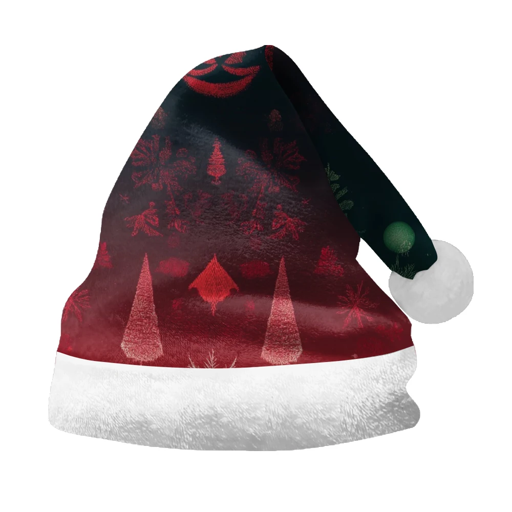 Red Blunt Christmas Hat Printed Winter Fashion Party Daily Outing First Choice