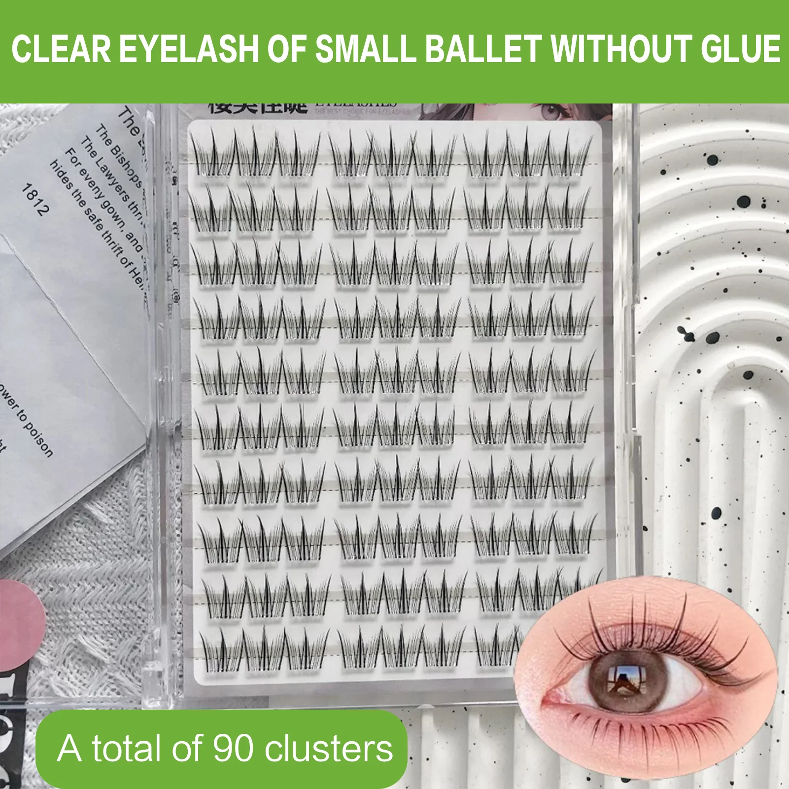 No Glue Need Sunflower Long Eyelashes Individual Lashes Cluster Self-adhesive Natural Comic False Eyelash Lash Extension
