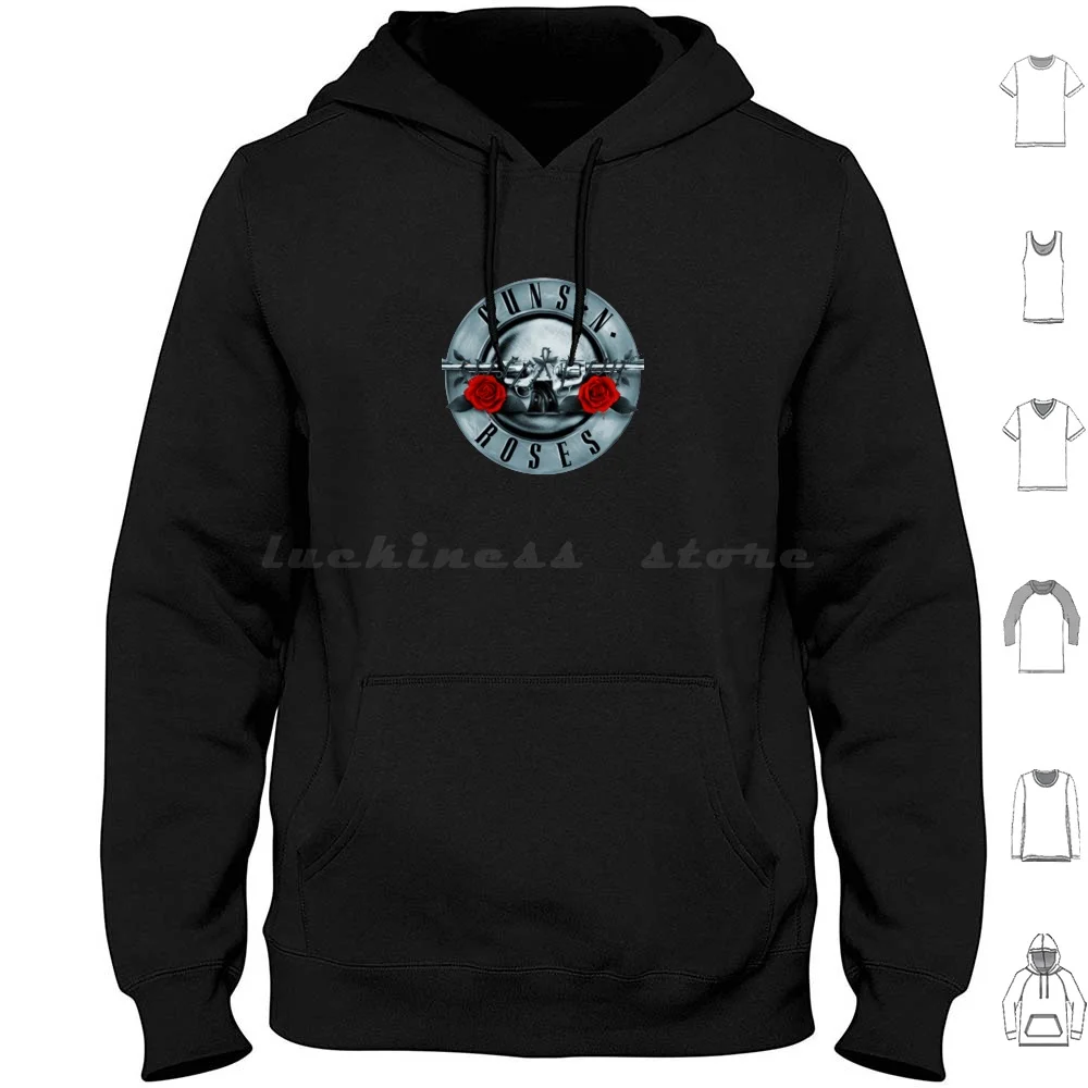 Roses With Classic Heavy Metal Hoodies Long Sleeve Guns And Guns And Black Guns N Judas Priest Band Essential Classic