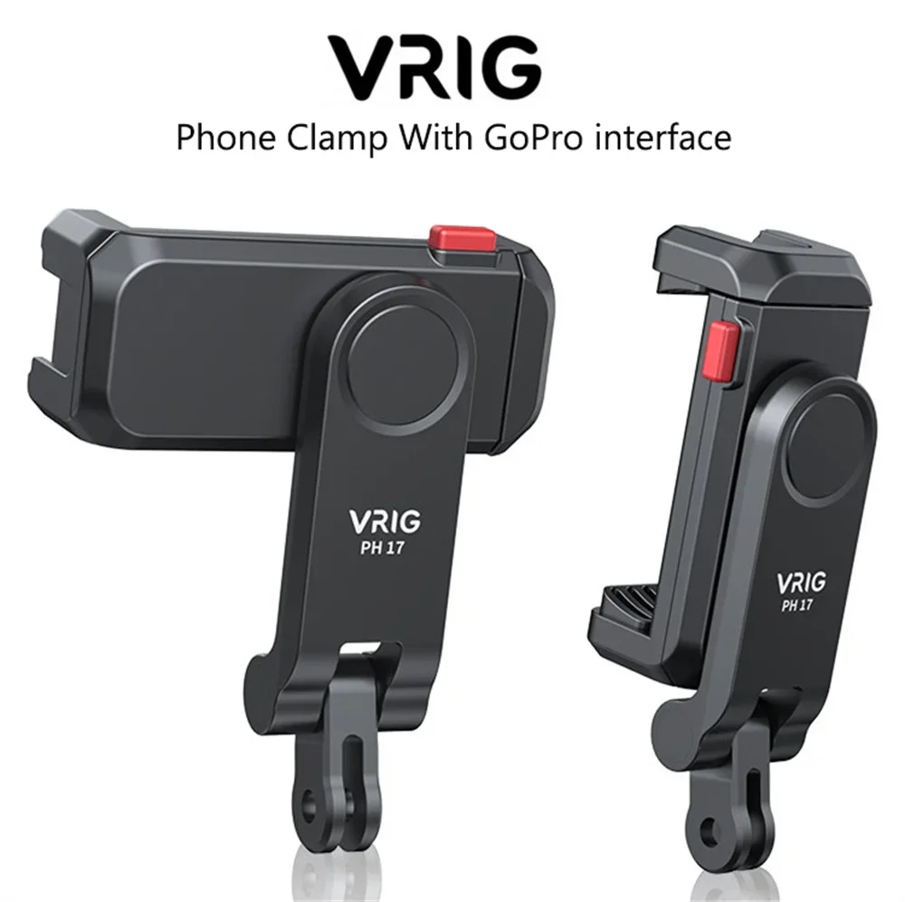 VRIG Smartphone Holder w Gopro interface ColdShoe Horizontal and Vertical Shooting POV Bracket For Phone Camera Tripod Mic Light