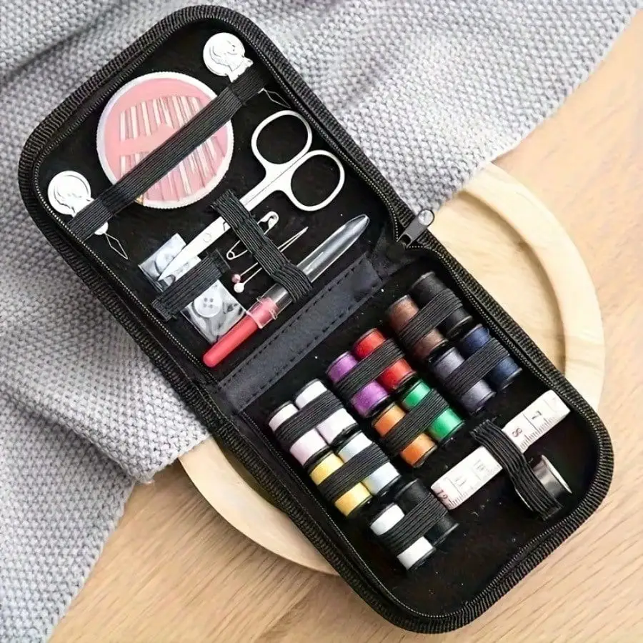 1Pc Portable Sewing Kit, Multi-Color Thread Household Sewing Supplies Storage Case, DIY Mending Repair Tools & Accessories (Random Thread Colors), Emergency Clothes Fix Set For Home, Travel & Dorm, Ideal For Embroidery Beginners & Birthday Gift view 2