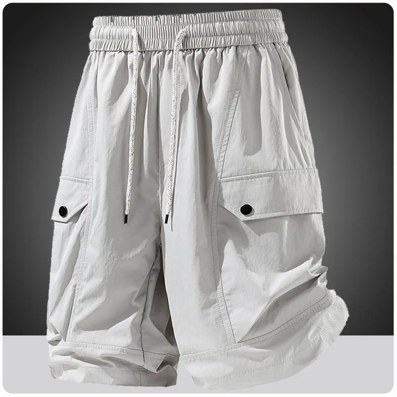 Plus Size 7XL 8XL Men's Casual Cargo Shorts Summer Loose Shorts Hommes Outdoor Gym Running Sports Five-Point Shorts Men Clothing
