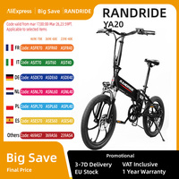 RANDRIDE YA20 Electric Bike 500W Motor 40km/h Max Speed 48V City Ebike 12.8Ah Battery 80-90 Max Range 20*1.95'' CST Tires