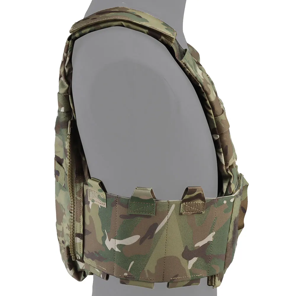 LV-119 Plate Carrier Tactical Vest with Back Extensional Zipper Shoulder Pad Mag Pouches Chest Buckle for Hunting Airsoft