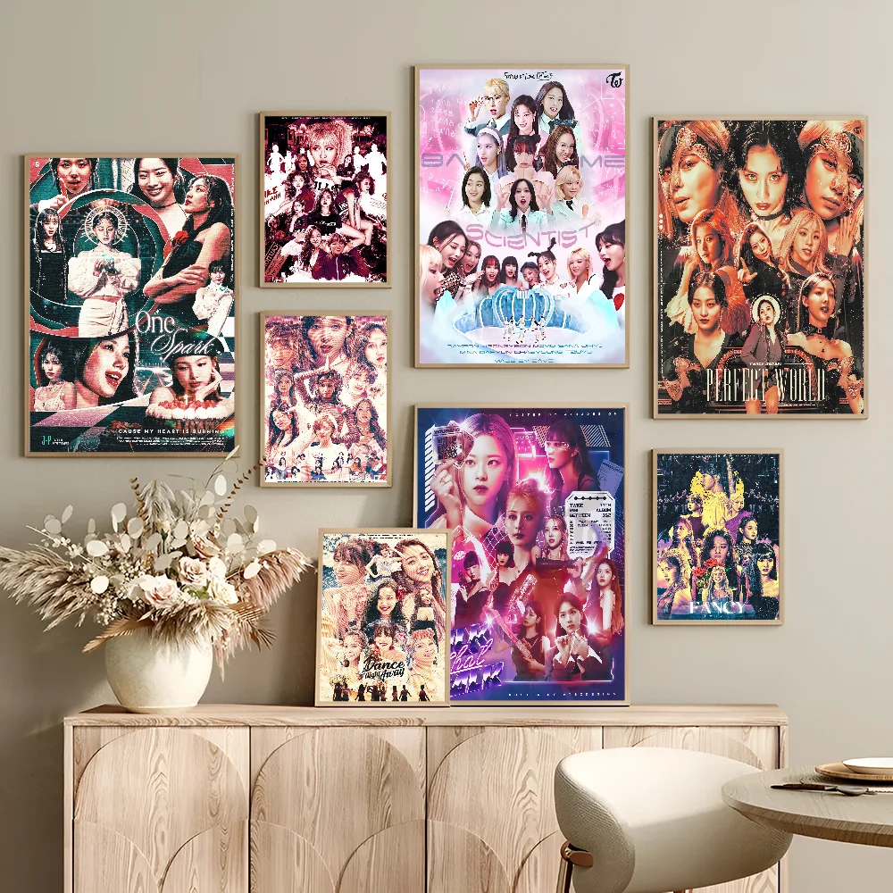 Kpop T-twice Girls Classic Vintage Posters HD Quality Wall Art Retro Posters For Home Room Wall Decor