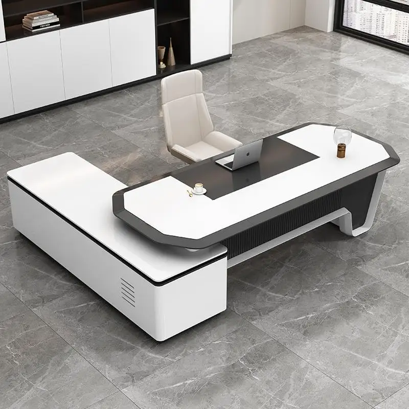 

Painted desk, high-end simple modern white manager, boss table, president table, office furniture, tables and chairs