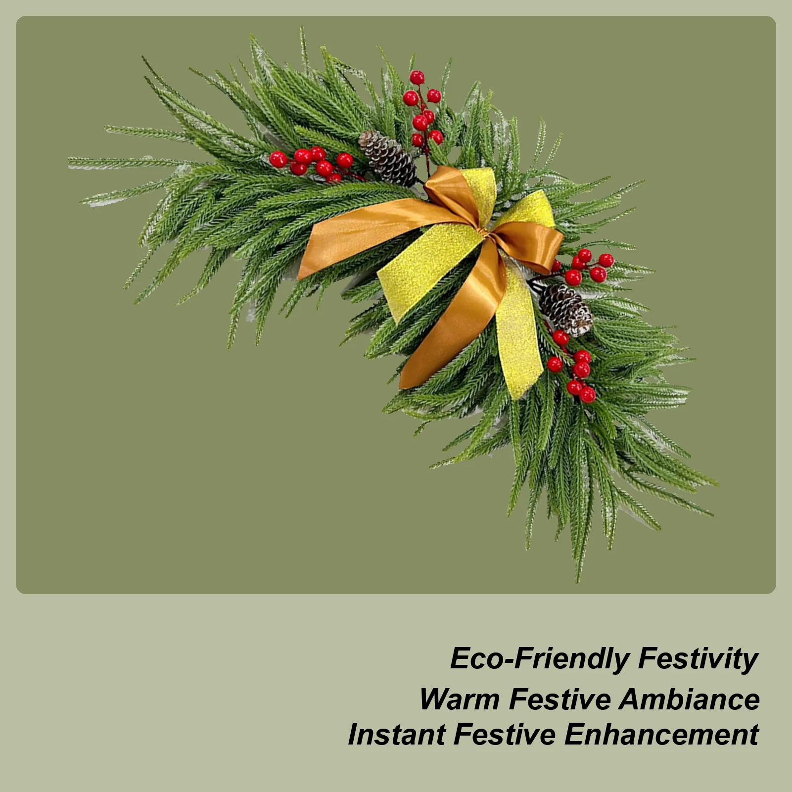 

Рождественский дверной венок 27-дюймовый сосновый зелень венки для входной двери с красными ягодами сосновые шишки для наружного крыльца, настенная каминная каминная каминная гостиная